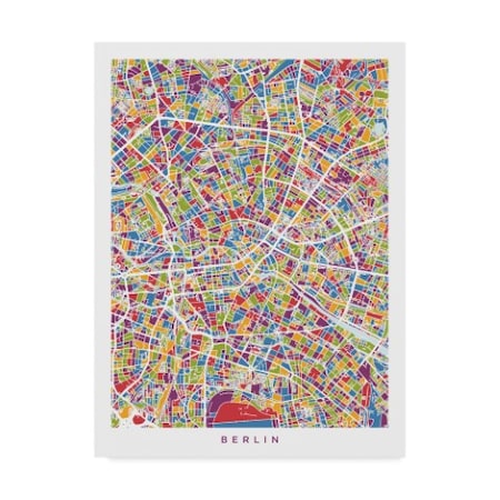 Trademark Fine Art Michael Tompsett 'Berlin Germany City Map' Canvas Art, 14x19 MT02344-C1419GG